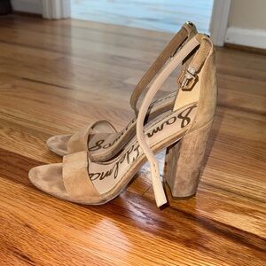Sam Edelman Tan Suede Heeled Sandals